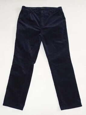 Talbots Women's Corduroy Straight Leg Jeans Size 12 Petite Navy Blue High Rise